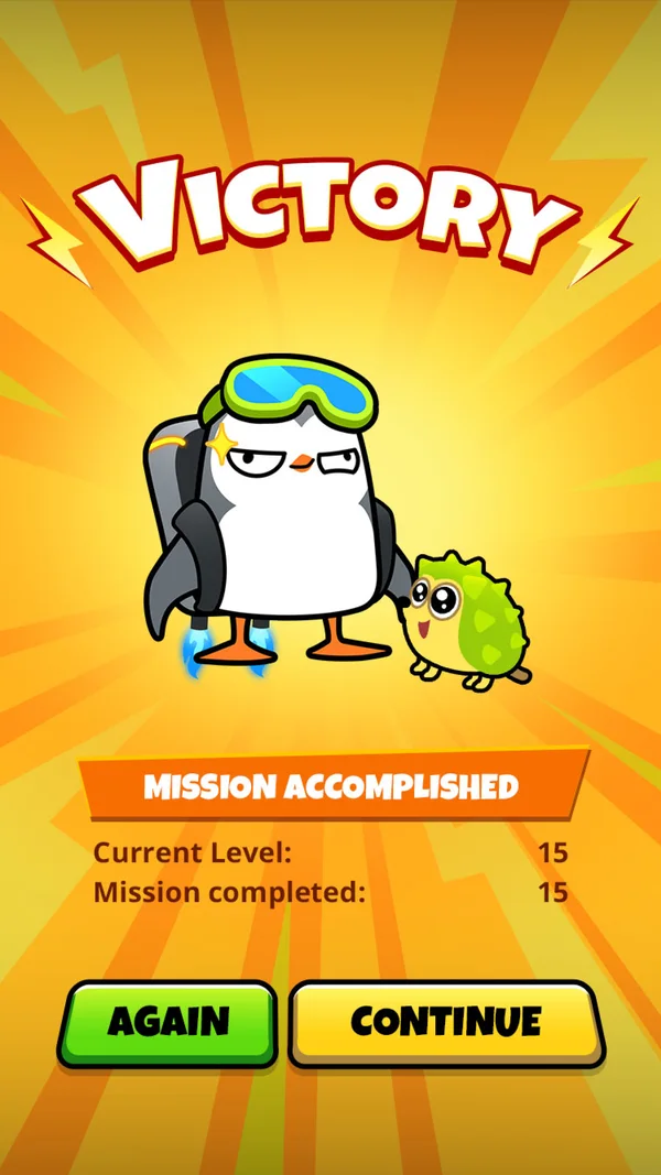 Victory screen: mission accomplished